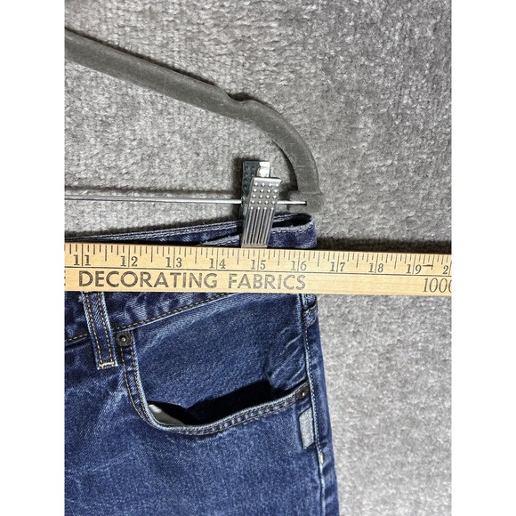 Vintage Silver Button Fly Distressed Bootcut Jeans Mens Size 32x28 Blue Denim - Picture 13 of 16